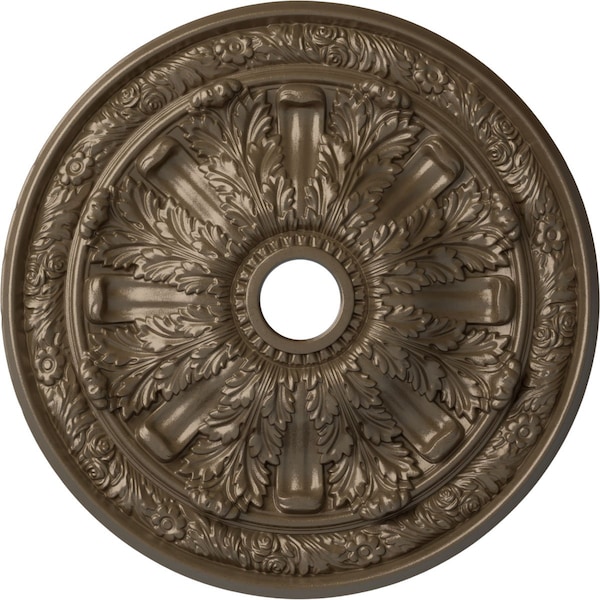 Ekena Millwork Flagstone Ceiling Medallion (Fits Canopies up to 3 7/8"), 30"OD x 3 7/8"ID x 3 1/4"P, Warm Silver CM30FLWSS - main